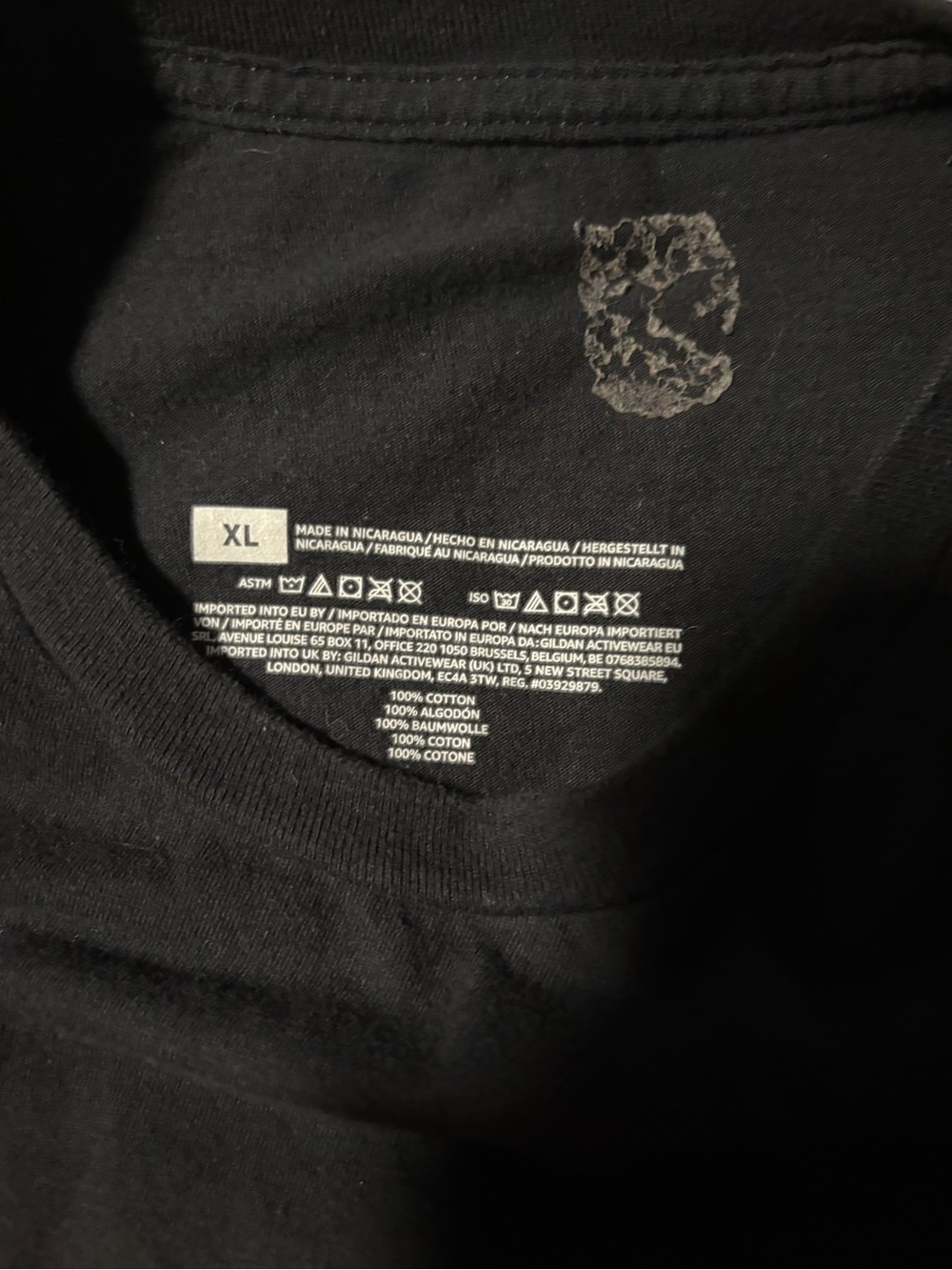 Womens Black Cotton Crew Neck T-Shirt - XL